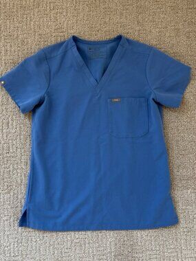 Figs Catarina One Pocket Scrub Top - Womens - Ceil Blue